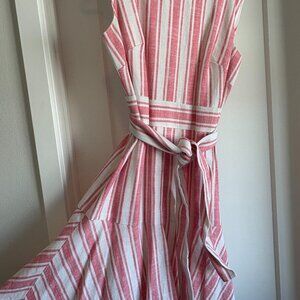 J Crew Linen Striped Dress